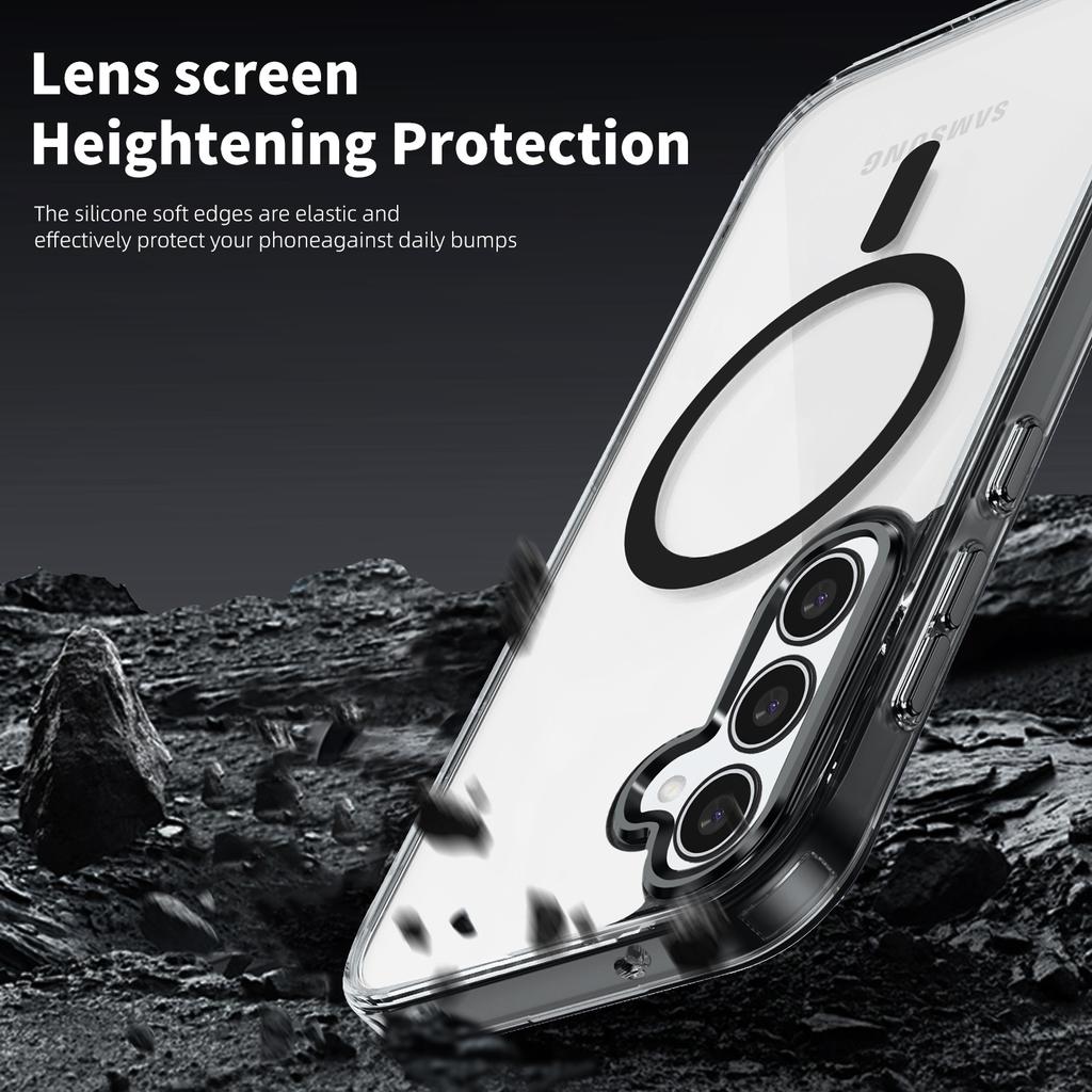 Luxury Desert Gold Clear Case for Samsung S22 S23 S24 S25 Plus Ultra A15 A16 A35 A55 Acrylic Transparent TPU Phone Cover