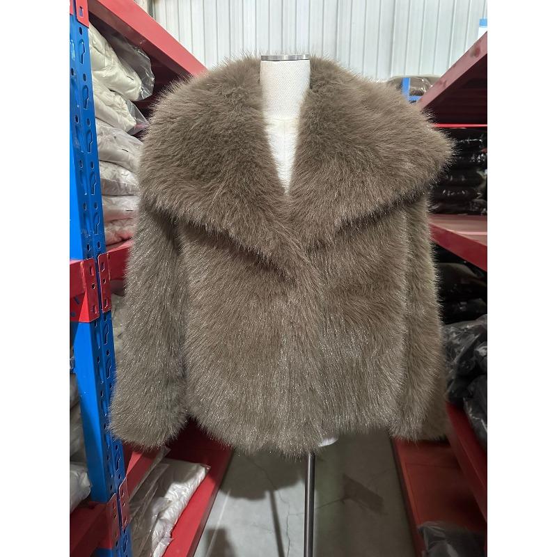 Giacca invernale in pelliccia con bavero in pelo di visone top da donna soffice ampia corta