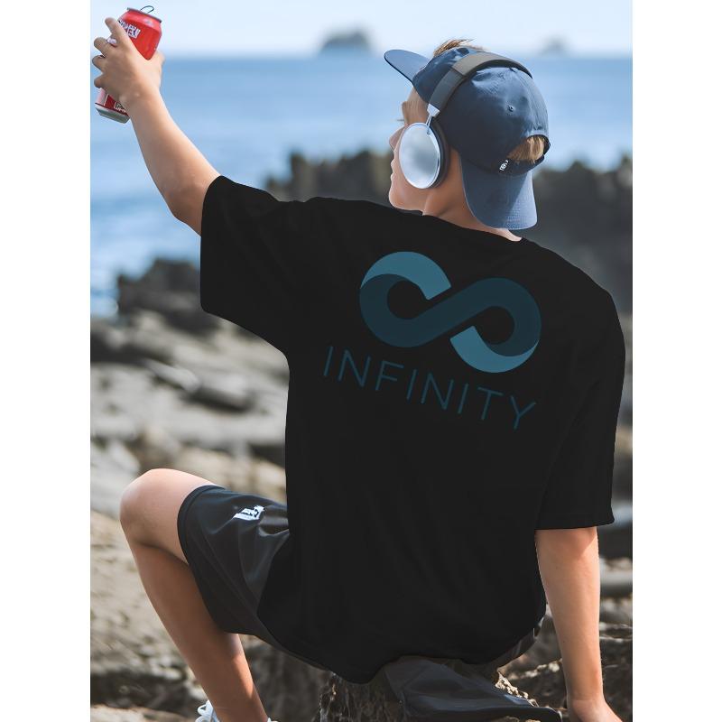 

Symbol Infinity Men s T-shirts for Basketball Training, Round Neck Short-sleeved Shirts Suitable for Street Fashion and Gym Workouts 4XL чорний