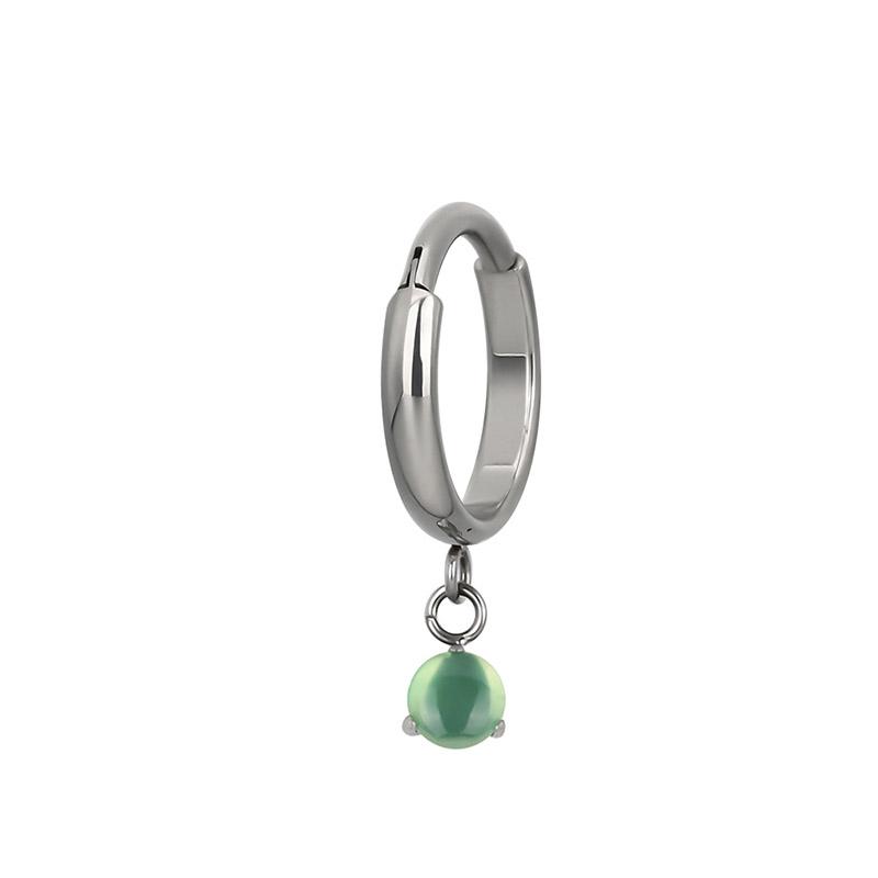 

136 Titanium PIERC Pendant Nose Ring Ear Tragus Hinged Segment Clicke Hoop CZ Paved Side Earring Large 10mm Body Piercing 2x10mm