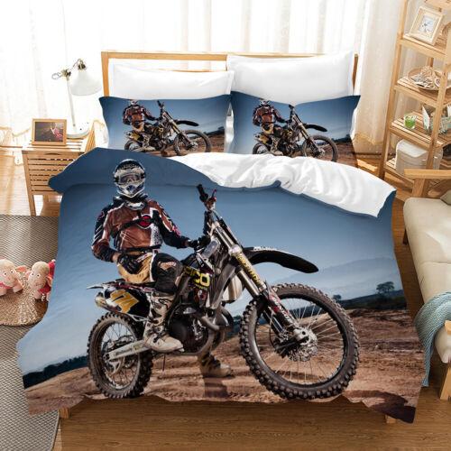 Motorbike Motocross 3D Printed Bedding Set 2/3PC Duvet Cover & Pillowcase(s)