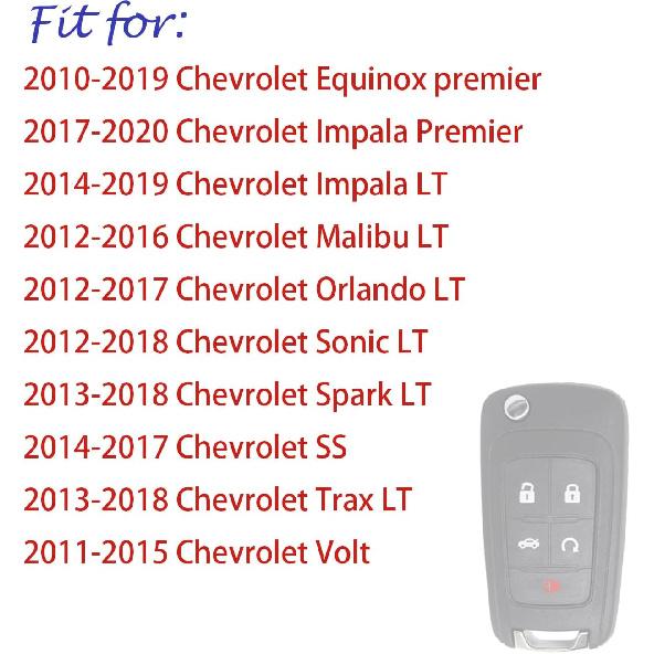 Key Fob Cover for Equinox Cruze: 5 Buttons Silicone Key Fob Case Fit for Chevy Camaro Malibu Impala Sonic Buick Regal Crosse Cascada Verano GMC