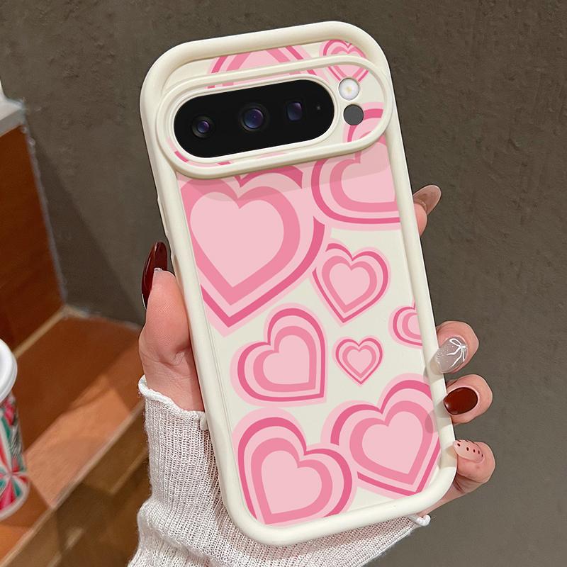 Y2K Retro Gradient Love Hearts Pattern Case For Google Pixel 10 Pro XL Pixel 9A 9 Pro 8 7 8A 7A Shockproof Bumper Soft Silicone Cover