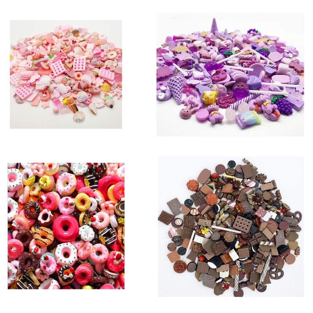 

100pcs Chocolate Resin Dessert Charms Cake Pendants Candy Charms Resin Charms Ice Cream Charms
