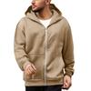 Men Sweatshirt Coat Hooded Long Sleeve Zipper Closure Hoodie Coat with Schoolbag Design Solid