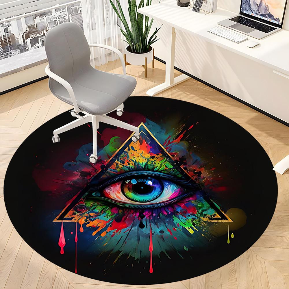 1pc Eye Triangle Chair Carpet for Office, Non slip, Soft and Durable Office Rug