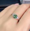 1 Carat Blue-Green Moissanite Open Ring for Women - Simulated 8 Hearts & Arrows PT950 Plated - Trendy New Arrival