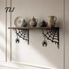 Weather Resistant Metal Craft 2Pcs Spider Web Corner Wall Art, Signs Outdoor Decor, Gothic Artistic Decor Minimalist Aesthetic Sculpture