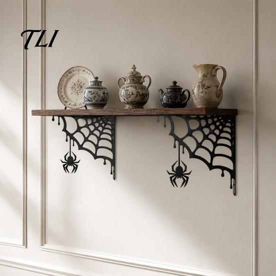 Weather Resistant Metal Craft 2Pcs Spider Web Corner Wall Art, Signs Outdoor Decor, Gothic Artistic Decor Minimalist Aesthetic Sculpture