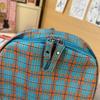 Vintage Plaid Student Schoolbag Women's Large Capacity College Style Backpack