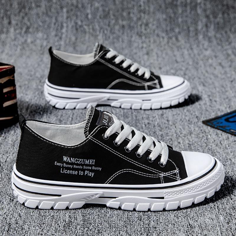 Autumn New Lightweight Breathable Low-top Board Shoes Fashionable Canvas Shoes Trendy Casual Men's Shoes