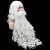 Santa Claus Wig Beard Long White Fancy Dress Costume Accessory for Christmas Party