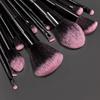 12Pcs Professional Makeup Brush Set Soft Synthetic Hair Brushes With Powder Puff For Foundation Powder Eyeshadow Travel Tools