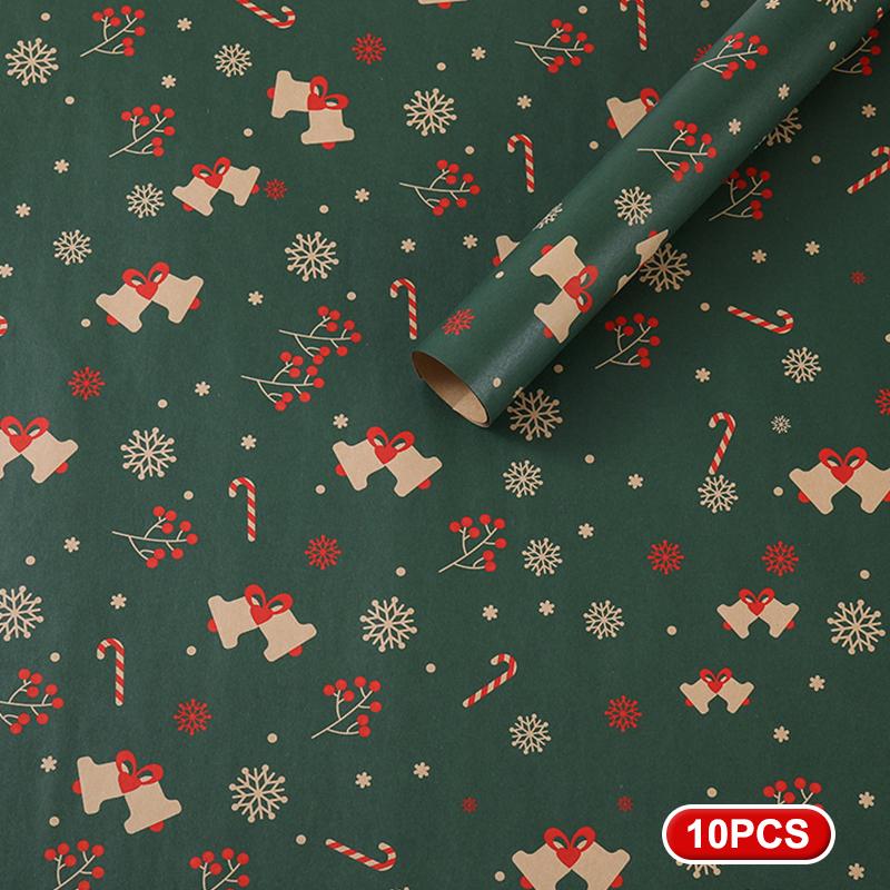 10pcsChristmas Gift Wrapping Paper Multi-purpose Portability Gift Packaging Papers Party Wedding Gift Wrapping Decoration Papers