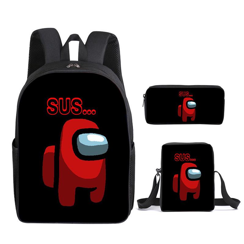 3-delige Schoolrugzakset voor Studenten Grote Capaciteit Oxford Stof Schooltas met Schouderband en Etui 3 piece set
