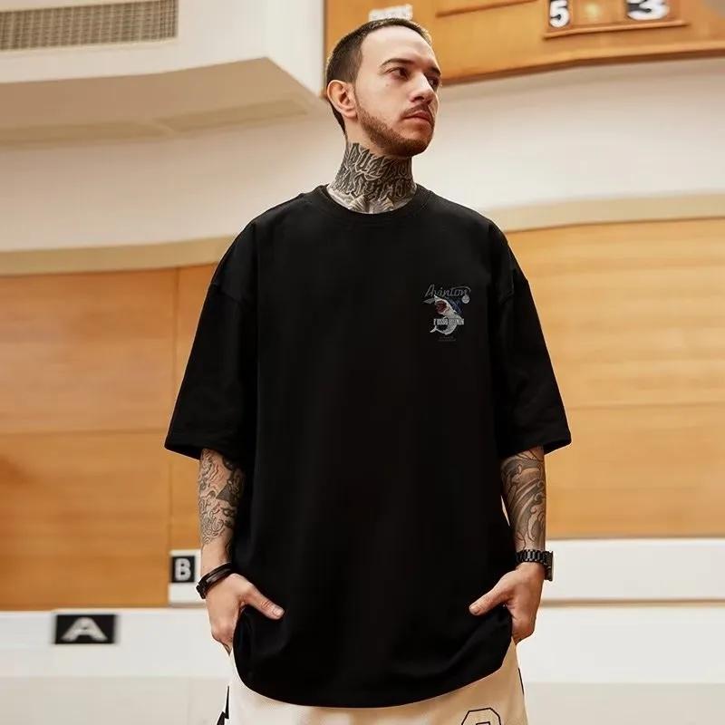 M-8XL Erkek Tişört Oversize Moda Çizgi Film Köpekbalığı Saldırısı Baskılı Gömlek Erkek Kısa Kollu Tişört Yazlık Günlük Bol Yuvarlak Yaka Üstler