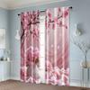 Set Of 2 Creative Curtains Romantic Pink Floral Polyester Without Rod Decorations Clearance Ldeal Living Room Bedroom Curtain Perfect For Area