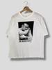 T-Shirt promozionale Morrissey toshiba emi anni '90 vintage merchandising musicale da collezione Morrissey vintage maglietta band The Smiths punto singolo bianco taglia L