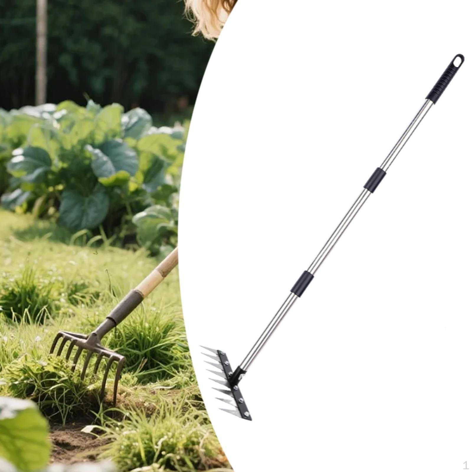 

Garden Rake Agricultural Cultivator Hoe Detachable Handle Gardening Hand Weeder Tool for Style A