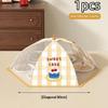 Foldable Insulated Food Cover Dustproof Warm Fresh Retaining Cute Cartoon Print for Patio Outdoor Dinner Use