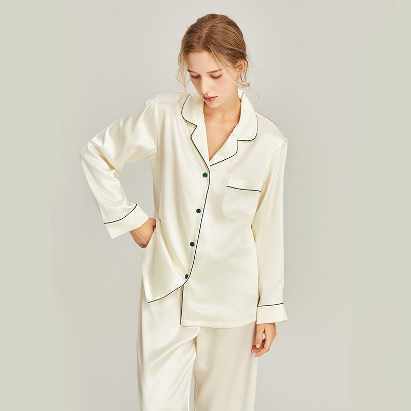 Shanmuer Women's Mulberry Silk Pajama Set - Two-Piece, Wearable Outdoors, Spring/Autumn