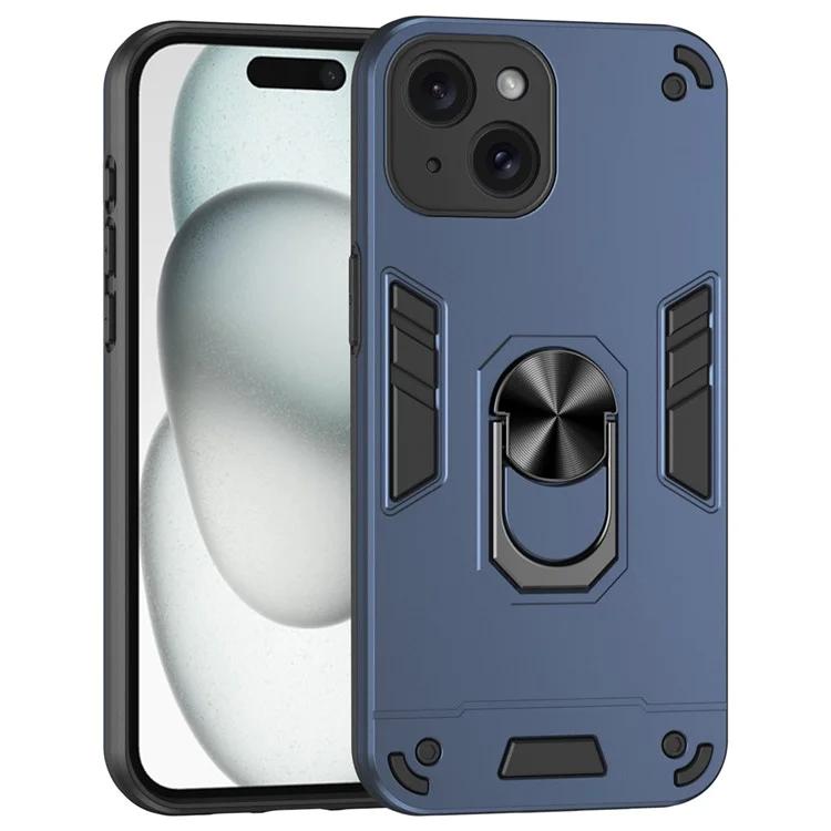 

For iPhone 15 Plus Kickstand Case TPU+PC Cover Support Magnetic Car Mount
