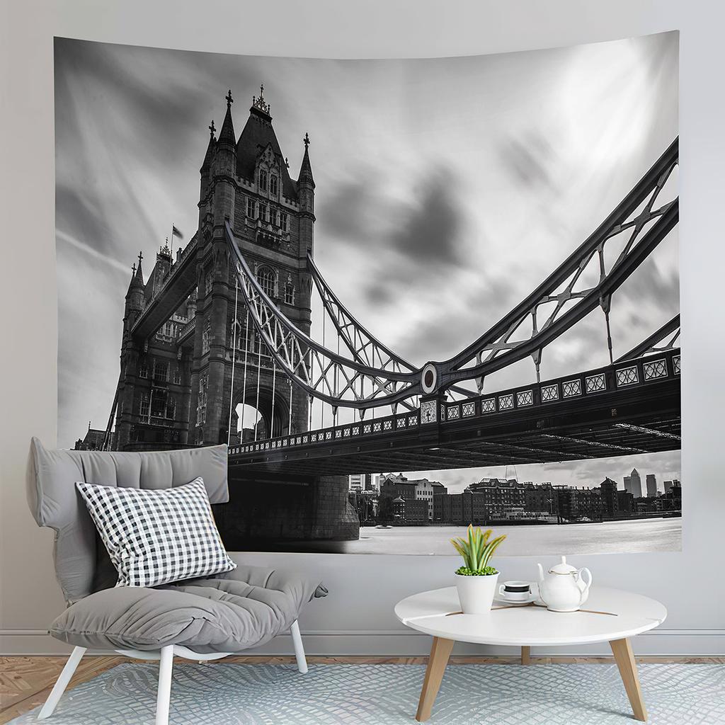 London Eye Tapestry Thames River Tapestry London Urban Scene Tapestry Wall Hanging Tapestries Art Home Living Room Bedroom Dorm
