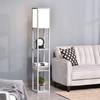 3-Tier Floor Lamp, Floor Light with Storage Shelf, Reading Standing Lamp with Acrylic Shade for Living Room, Bedroom, Kitchen, Dining Room, Office