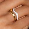 Women's Fashion Wavy Ring Set Thick Golden Band Minimalist Wave Jewelry Set Irregular Stacking Ring