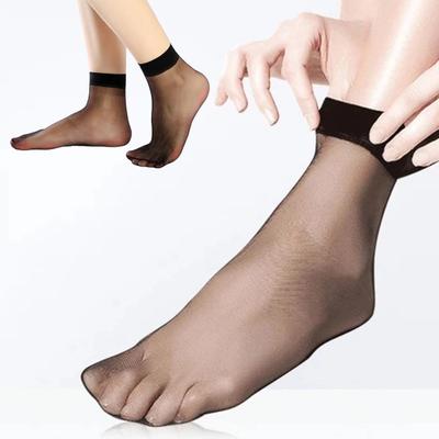10 Pairs Women's Ankle High Sheer Socks Soft Nylon Socks Summer Ultra Thin Silky Socks Cool See Through Nude Stockings