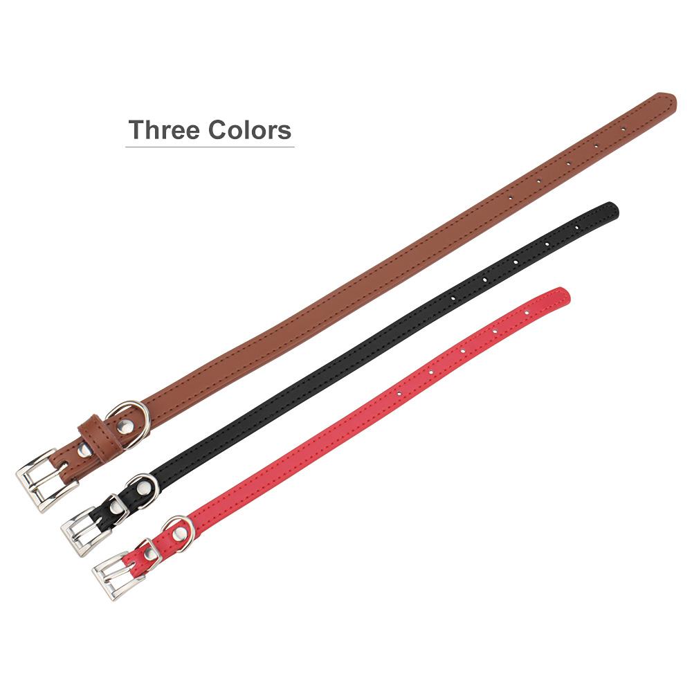 Leather Dog Collar,Soft Padded PU Dog Collars with Heavy Duty Buckle,Durable & Comfortable for Small Medium Large Dogs Walking