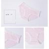 DULASI Cotton Bow Panties Women Underwear Striped Briefs Breathable for Girls Panty Lady Mid-Waist