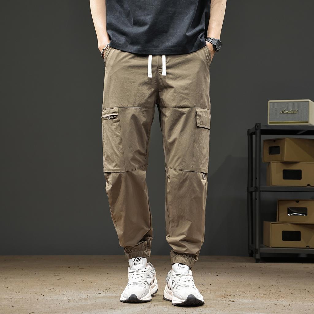American casual leggings men's new spring and summer new trendy brand loose leggings sports casual tooling trousers