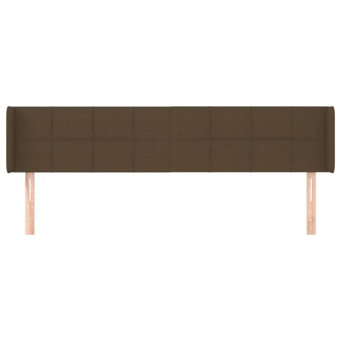 VidaXL Tête de lit avec oreilles Marron Foncé 163x16x78-88 cm Tissu3118777