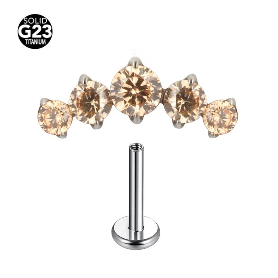 F-136 Titanium Alloy 1.0-1.2 Gauge Internally Threaded Cartilage Lip Ring Stud