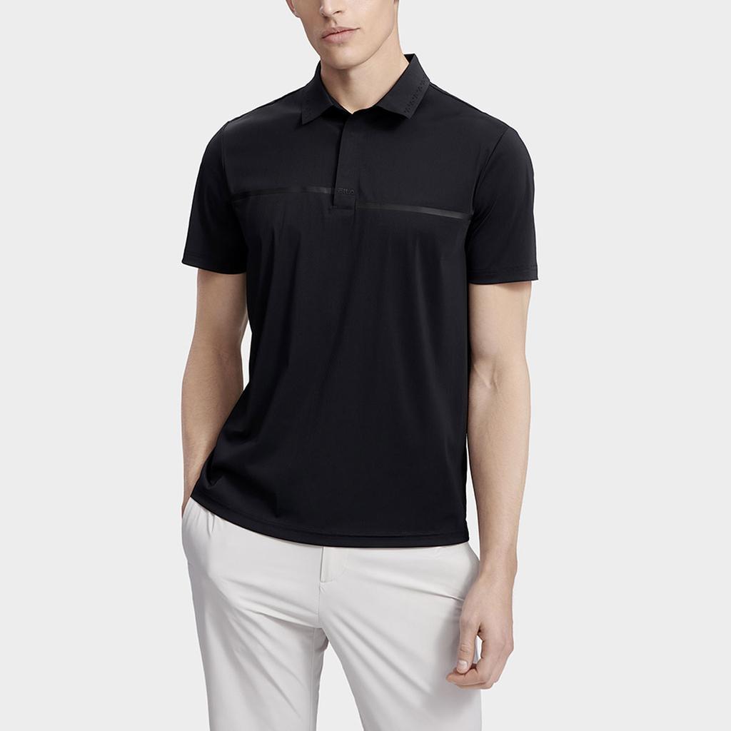 Fila Solid Color Casual Knit Polo Shirt Men Tops Black F11M327116ABK