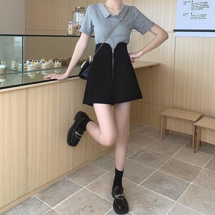 2024 Summer Plus Size Women's High Waist Wide Leg Zipper Shorts - Slimming A-line Casual Fit