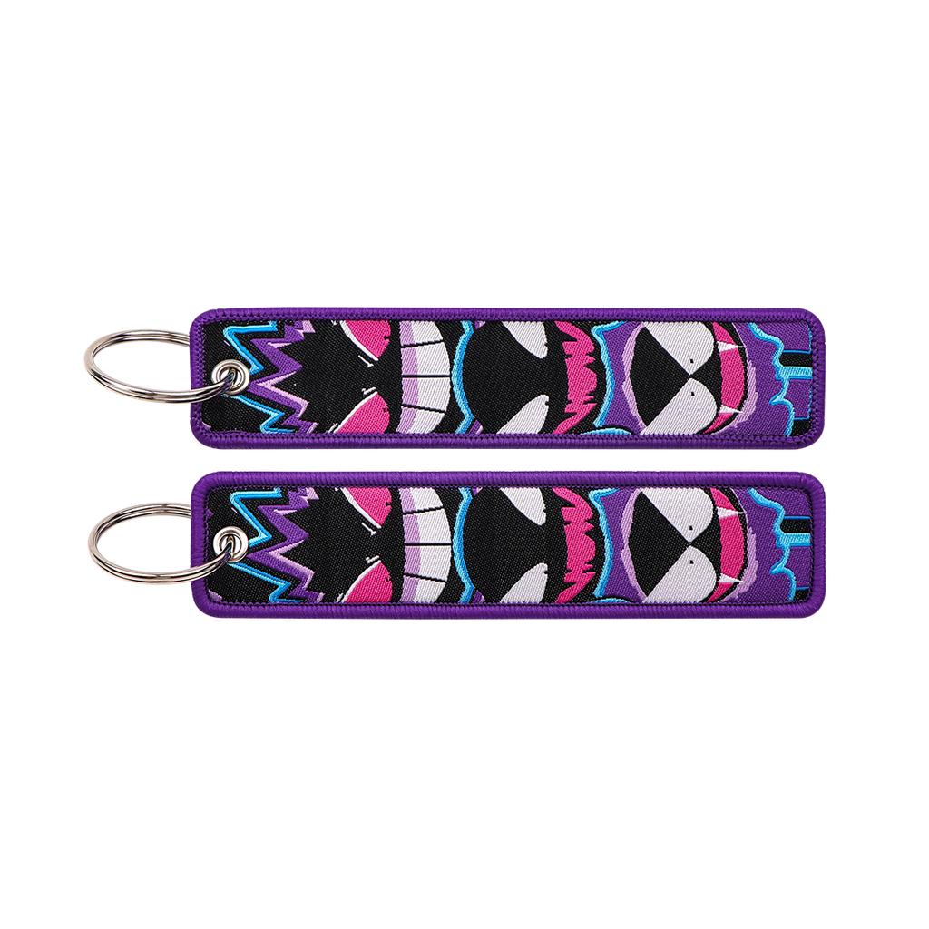 Japanese Anime Elf Monsters Keychain 1pcs Car Backpack Key Holder Embroidery Keyring Key Tag Jet Tag Accessories Gifts for Fans