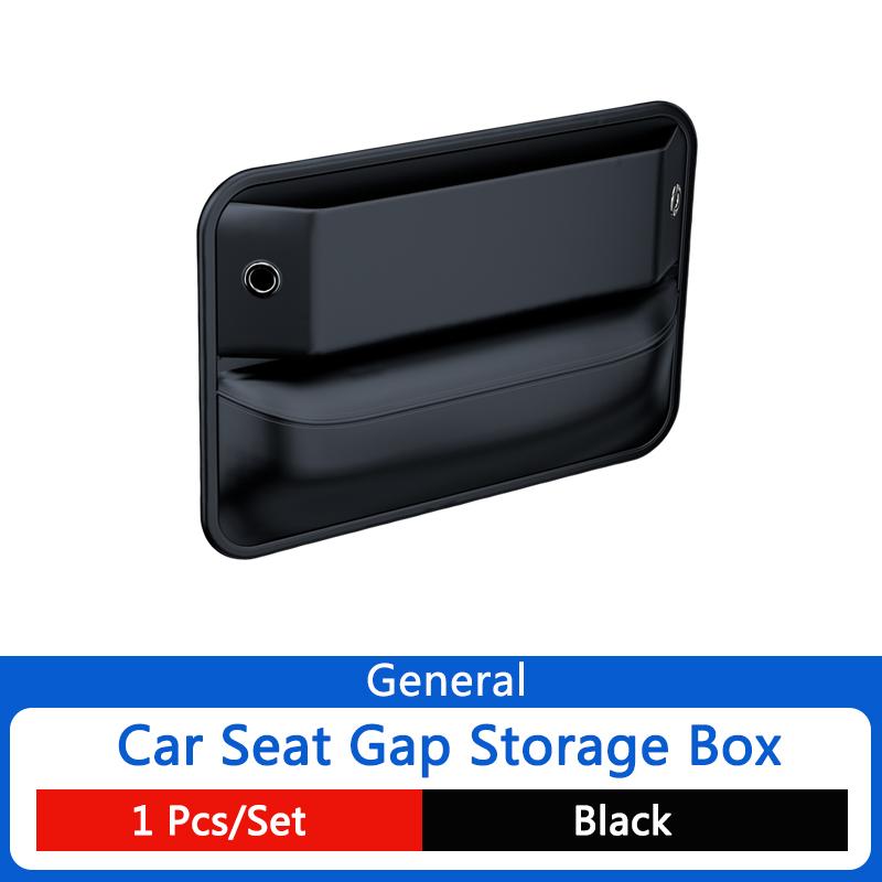 

QHCP кожаный ящик для хранения в автомобильном сиденье, заглушка для щелей, держатель для телефона, органайзер, многофункциональный, универсальный, для интерьера Black 1Pcs