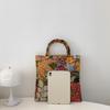 2025 Artistic Chinese-Style Women's Bamboo-Linen Handbag: Fashionable, Large-Capacity Floral Tote