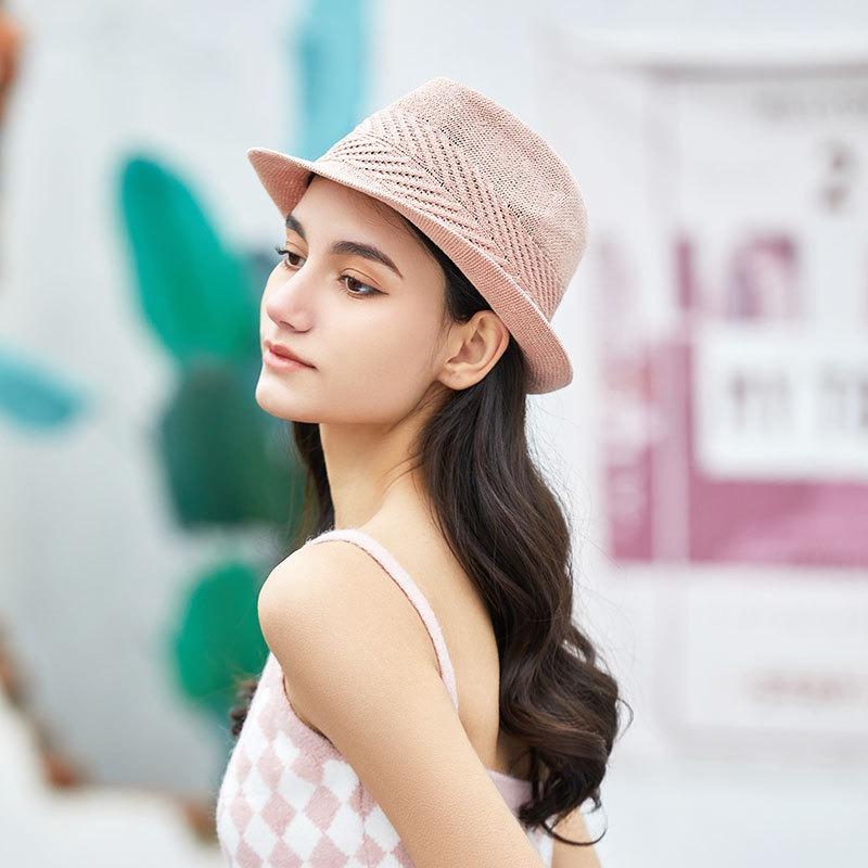 Spring and Summer Woven Jazz Hat, Literary Sunscreen Hat, Female British Retro Top Hat, Jazz Hat