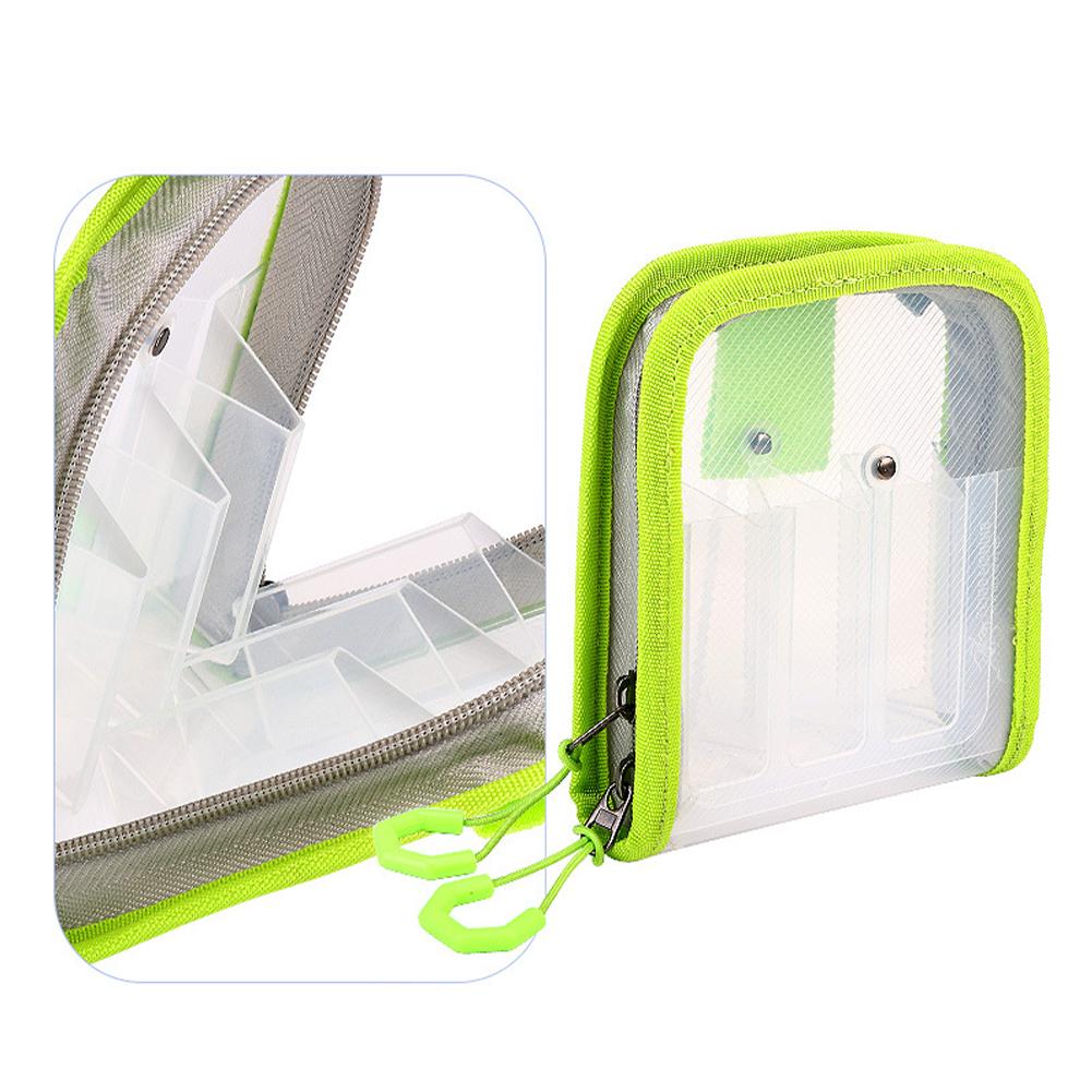 Double Zipper Design 6 Grid Egi Bag Portable Double Layer Squid Jig Storage Pouch Lure Fishing Tackle Accessories