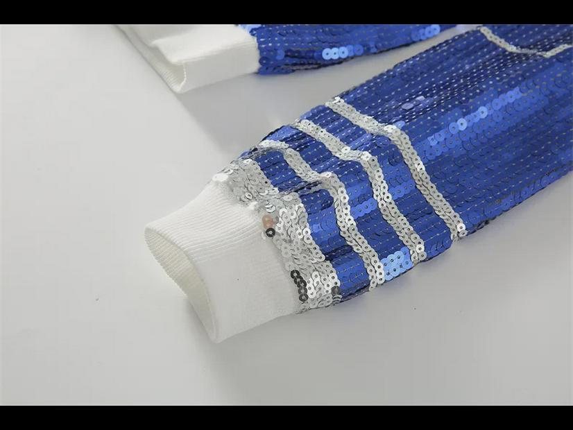 Women's Short, Versatile Sequin Jacket with Raglan Long Sleeves - European Style 2025