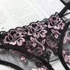 Sexy Lingerie Women's Underwear Embroidered Hollow Mesh Seductive Thong Panties Underpants G Strings Crotchless Bandage Underwear Lingerie for Women