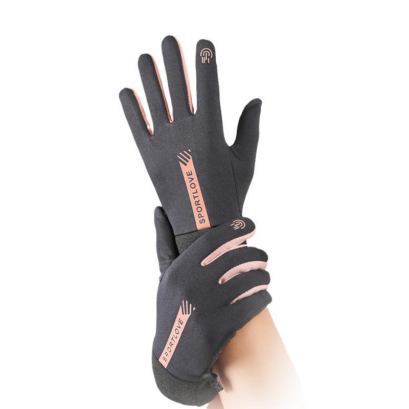 Winter Cycling Cold proof and Warm Gloves for Women Outdoor Cycling Electric Bike Plus Velvet Thickened Windproof Touch Screen Gloves for Men