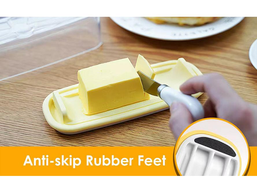 Rectangular Freshness Butter Box with Knife - Plastic Container for Cutting and Storage