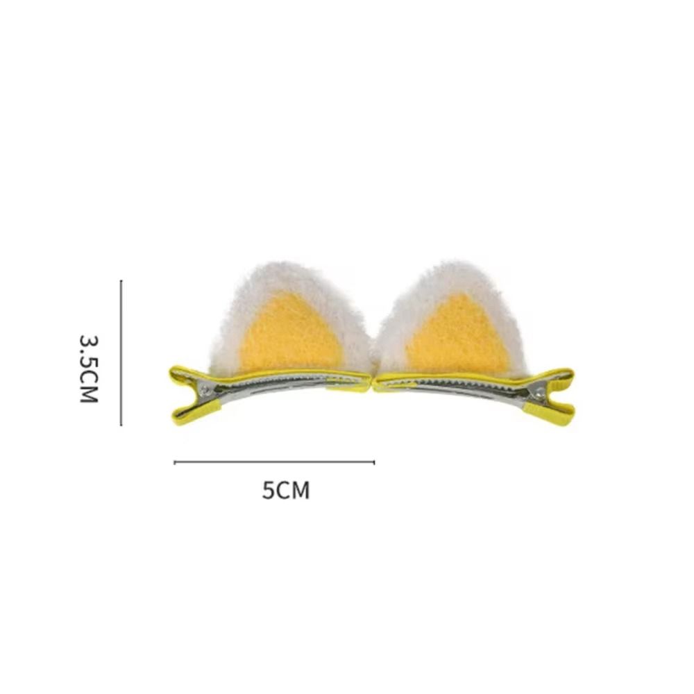 5 Pairs Soft Texture Rabbit Ears Hair Pin 3D Design Plush Hair Pin 3D Hair Pin For Children