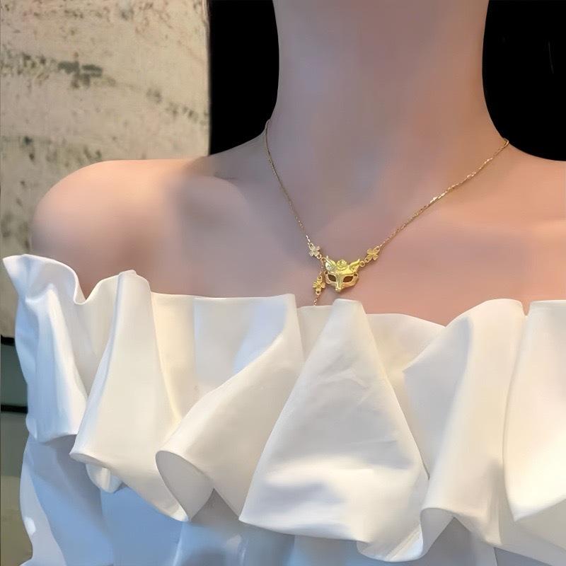 New Chinese Tassel Fox Mask Necklace - Women's Elegant Clavicle Chain