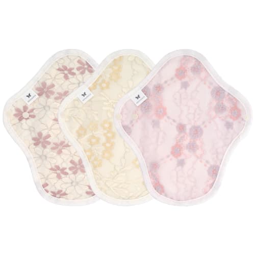 AENUANCE Cloth Pads, Absorbent Sanitary Pads, 3-Piece Set, Thick, 10cc Capacity, Small, Non-Waterproof, AESH-3P-V06