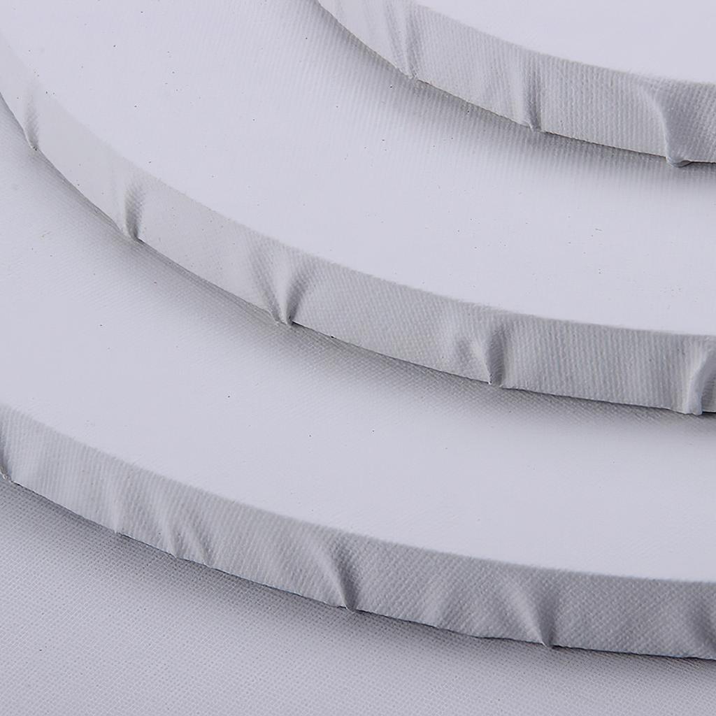 2Pcs Wooden Round Stretched Canvas Frames 20Cm Cotton Fabric Panels Thick Oil Painting Canvas Artist DIY Drawing Supplies